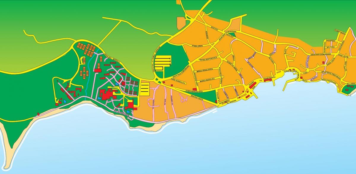 mapa de brac, croacia