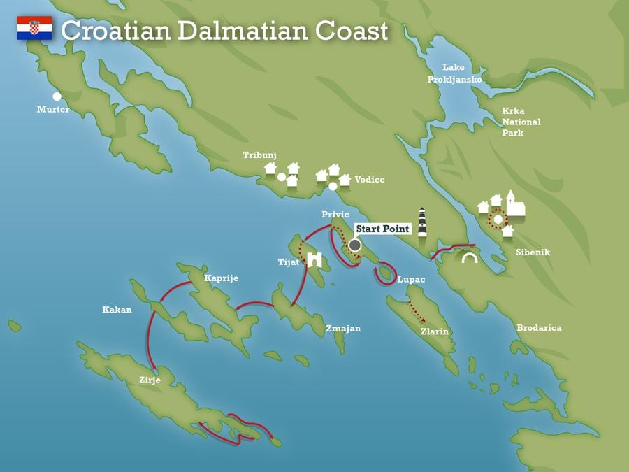 de la costa adriática de croacia mapa