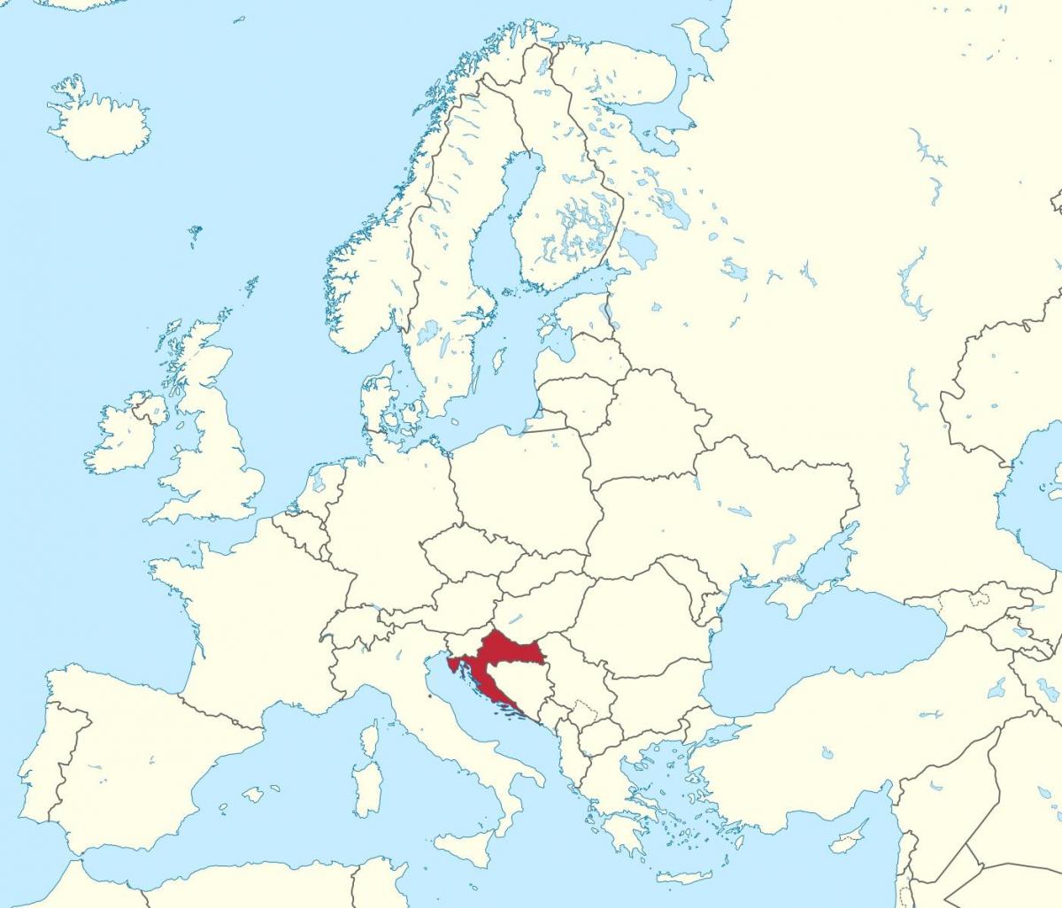 croacia en el mapa de europa