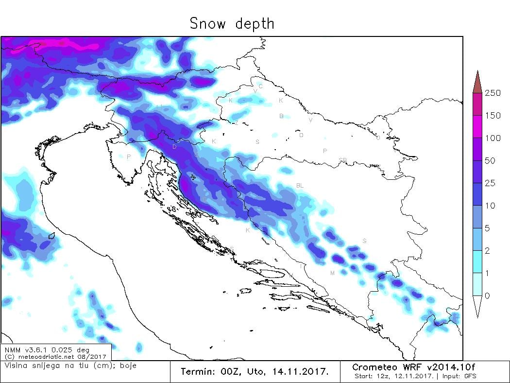 mapa de croacia radar