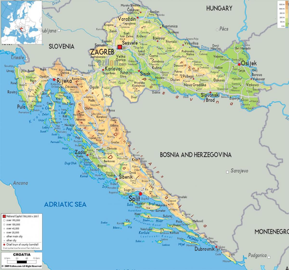 croacia en el mapa