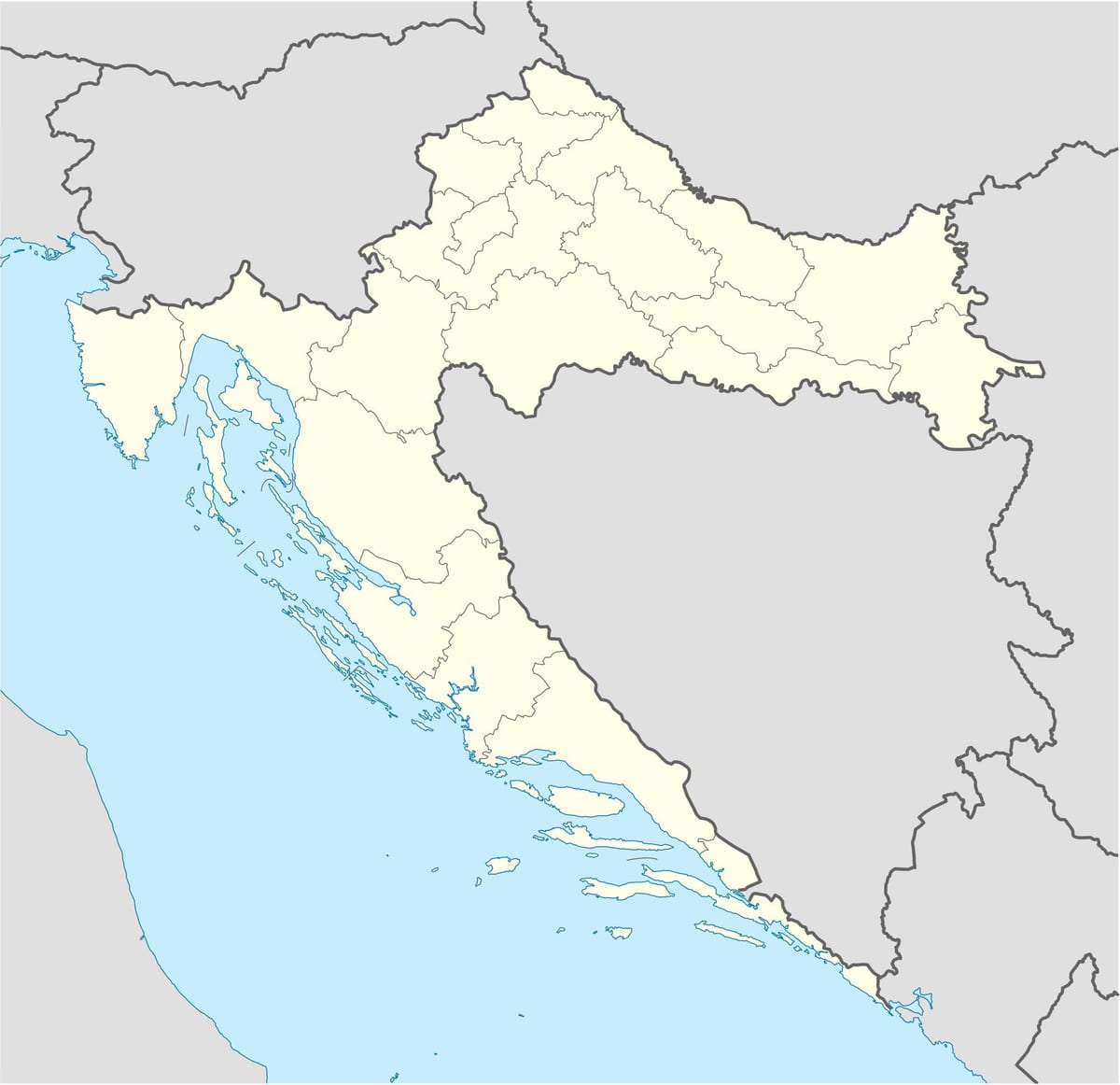 mapa de croacia sin conexión