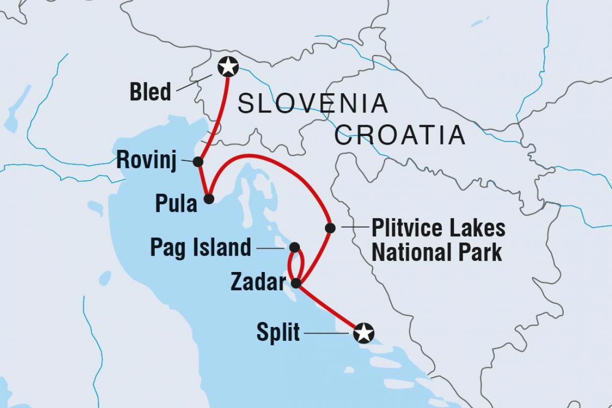 de plitvice, croacia mapa