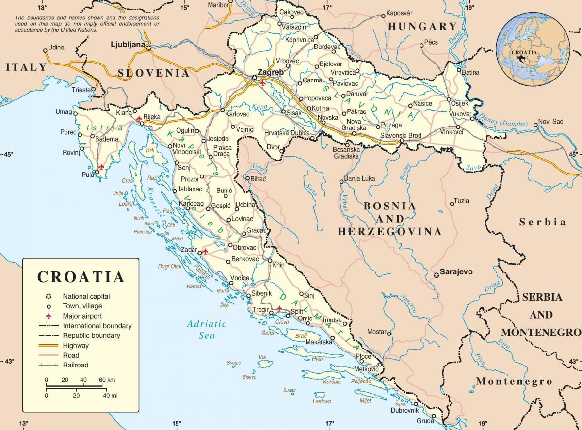 mapa de croacia