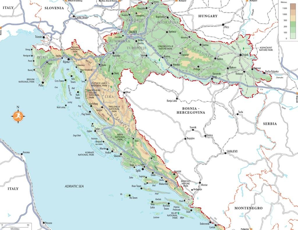 croacia centros de vacaciones mapa