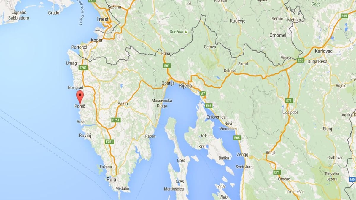 mapa de porec, croacia