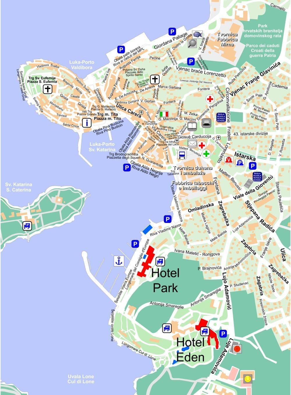 mapa de rovinj, croacia