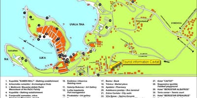 Mapa de cavtat, croacia 