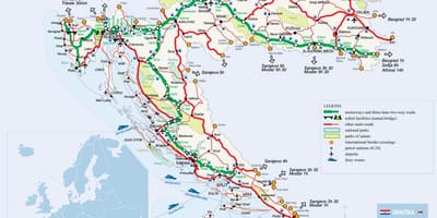 Ferrocarril mapa de croacia