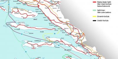 Mapa de croacia ferry