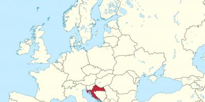 Croacia en el mapa de europa