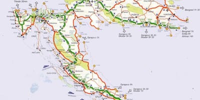 Mapa de croacia viaje por carretera