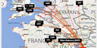 Croatia airlines destinos mapa