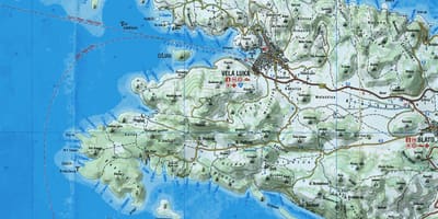 Mapa de la ciudad de korcula, croacia
