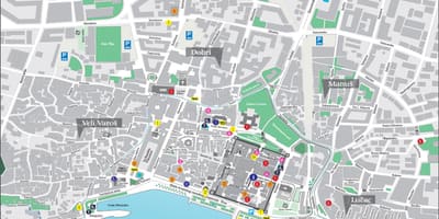 Mapa de la antigua ciudad de split, croacia