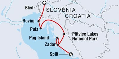 De Plitvice, croacia mapa