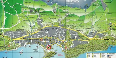 Mapa de makarska, croacia