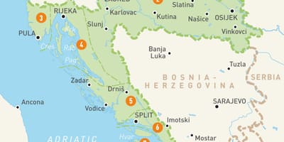Mapa de mapa de calle de cavtat, croacia