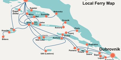 Mapa de la costa de croacia