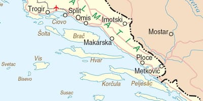 Mapa del sur de croacia