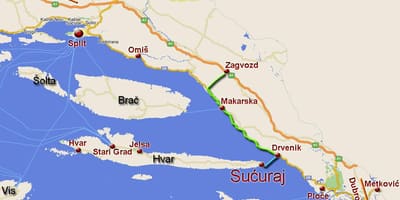 Mapa de omis, croacia