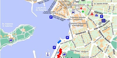 Mapa de rovinj, croacia